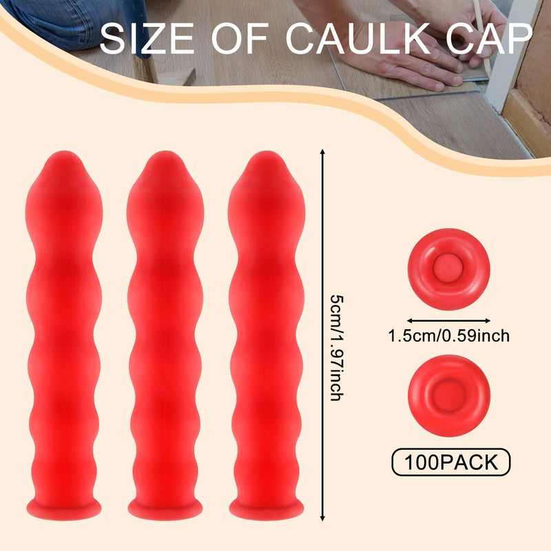Zonon 10 Pieces Caulk Cap Caulk Saver Finishing Tool Tube Covers Tube Caps for Sealing and Preserving, Red