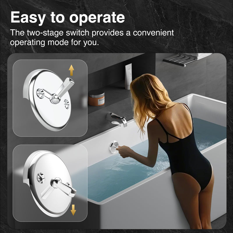Trip Lever Bathtub Drain and Overflow Faceplate Trim Kit with Screws (Chrome) Chrome