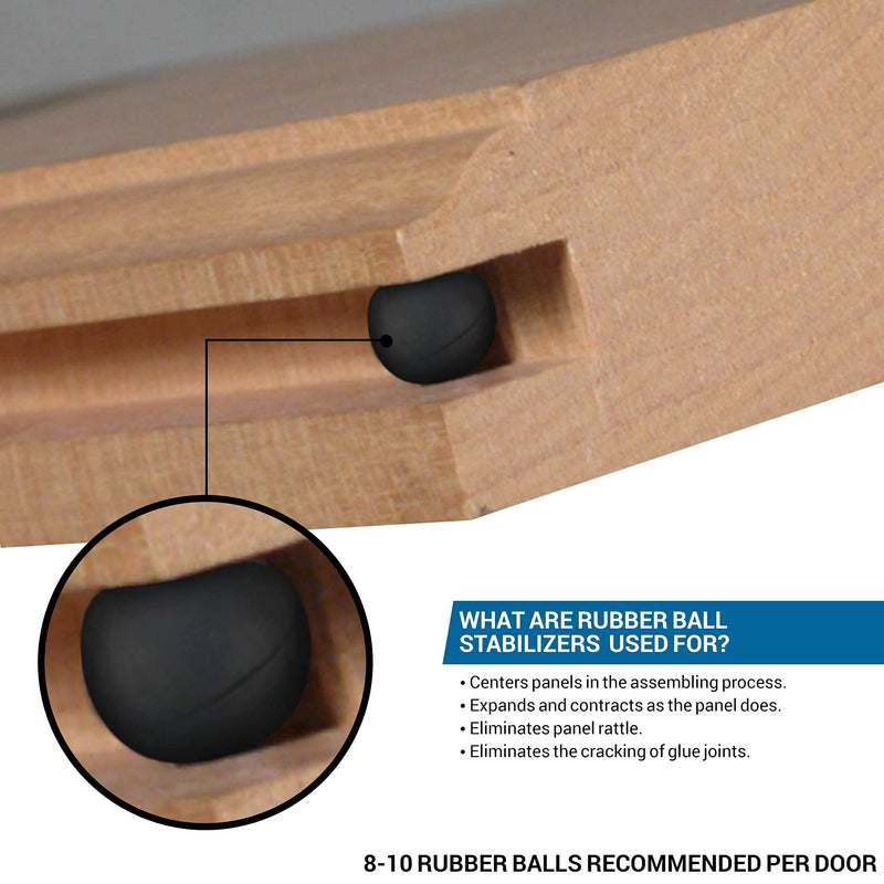 Rok Hardware Raised Panel Cabinet Door Spacers for 1/4" (6.35mm) Groove, Rubber Ball Stabilizers for Cabinet Door 500 Pack Ball Spacers