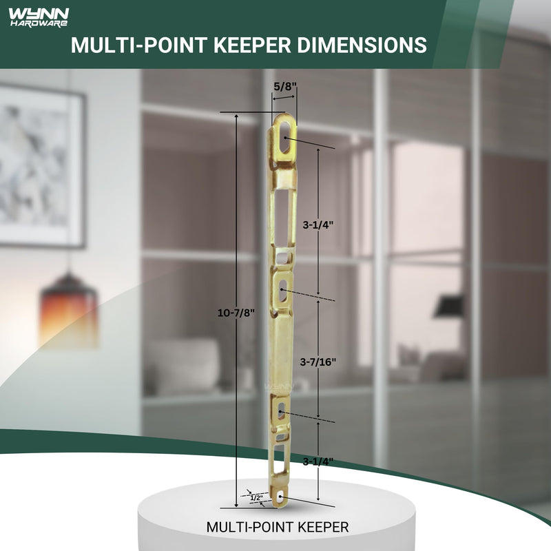 Sliding Glass Patio Door Multi-Point 10-7/8" Keeper for 2 Point Mortise Lock | Keeper Replacement for Mortise Lock Two Point | Fix and Repair Door Hardware Lock Latch Keeper Keeper for 11-3/4" Mortise Lock