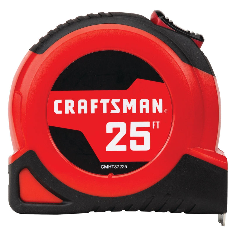 CRAFTSMAN 25-Ft Tape Measure with Fraction Markings, Retractable, Self-Locking Blade (CMHT37225) 25-Foot