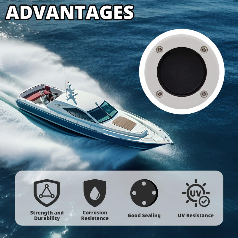 Boat Scuppers, Boat Self-Bailing Cockpit Mounted Scupper Valve Kit, Includes 2-7/8 inch Rubber Flapper Valve, Gasket, Retainer Ring and Screws, Suitable for Yachts, Fishing Boats, RVs 4 Packs