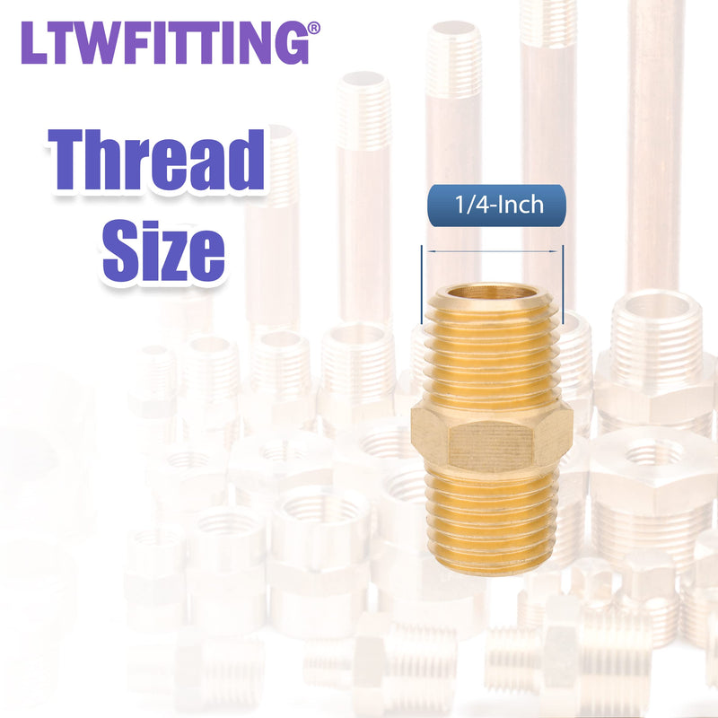 LTWFITTING Brass Hex Nipple Kit 1/8, 1/4, 3/8, 1/2, 3/4-Inch MPT (32pcs)