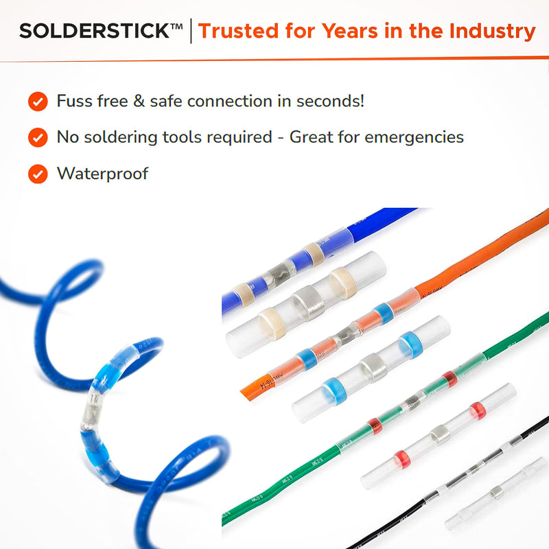 Waterproof Solder Seal Wire Connectors Kit, Electrical Insulated Wire Splice Heat Shrink Wire Connectors with 4 Gauges - 12-10, 16-14, 22-18, 26-24 AWG (100) 100