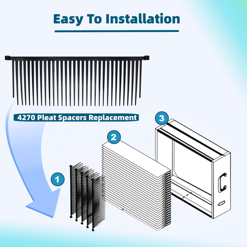 6 Pack #4270 Pleat Spacers Replacement Compatible with Aprilaire 2400 & 5000 Air Cleaners Whole House Furnace, 4270 Furnace Filters