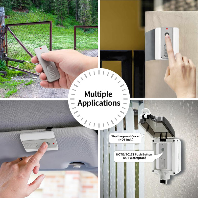 TOPENS TC173 Wireless Push Button for Automatic Swing Sliding Gate Opener Garage Door Opener Surface Mounted Portable Switch Security Gate Operator Accessory