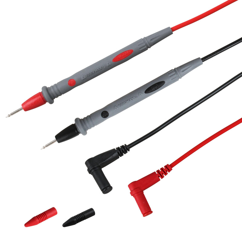 TL175E Twist Guard Double Insulated Silicone Test Lead Set for Fluke Test Leads with Removable 4mm Lantern Tips, 2mm Diameter Probe Tips