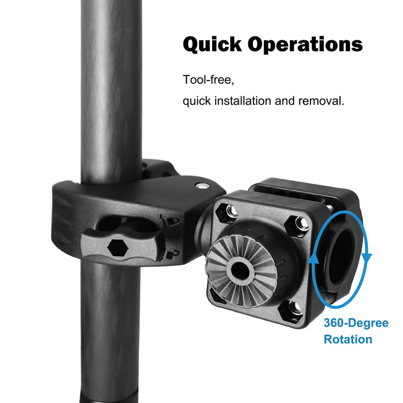 0 Degree Pole Mount, Quick Operation Compatible with Garmin LiveScope Plus LVS34, Zero Degree Transducer Accessories with Clamp for Pole & Trolling Motor, Replaces 010-13228-03