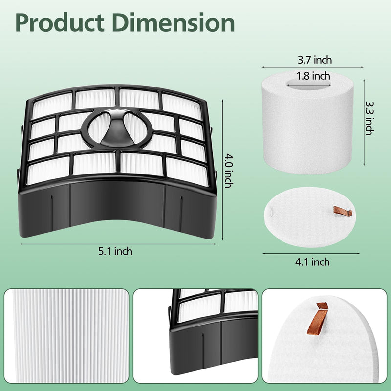 NV752 AZ1002 Replacement Filters for Shark Rotator Powered Lift-Away Vacuum NV650 NV650W NV651, NV652 NV750W NV751, NV752 NV831 NV835 AX950 AX951 AX952 ZU632 AZ1000W AZ1002 AZ1002BRN, XFF650 & XHF650