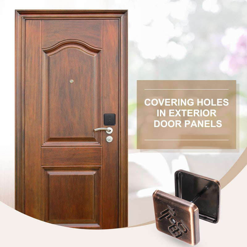 PATIKIL Door Hole Cover Plate, 1-3/16 Inch Zinc Alloy Square Deadbolt Knobs Fixing Cover Fits Doors 1-3/16" to 4-3/4" Thick for Hole Filling Decoration, Bronze