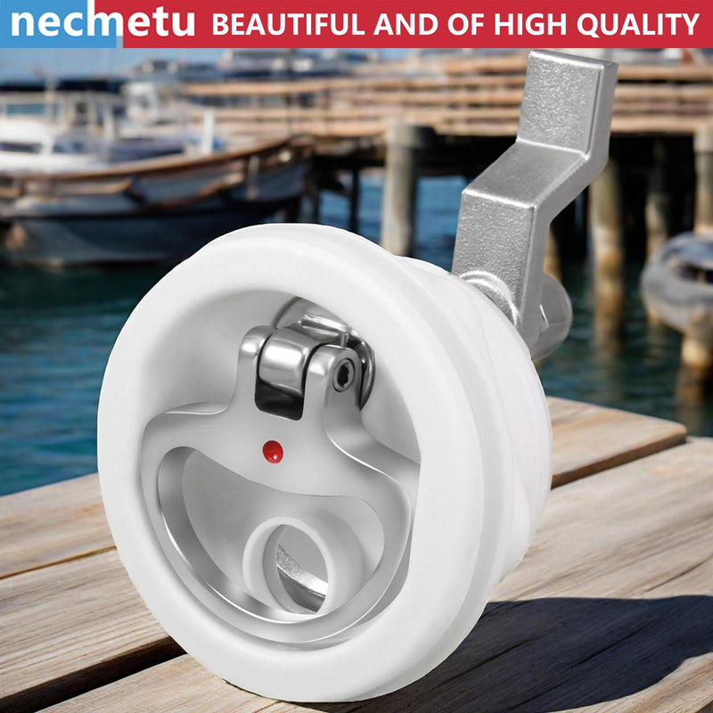 Boat Cam Latch Fits 2-1/2" Hole,Surface-Mount Locking Latch Flush Mount Latch (Non-Locking)