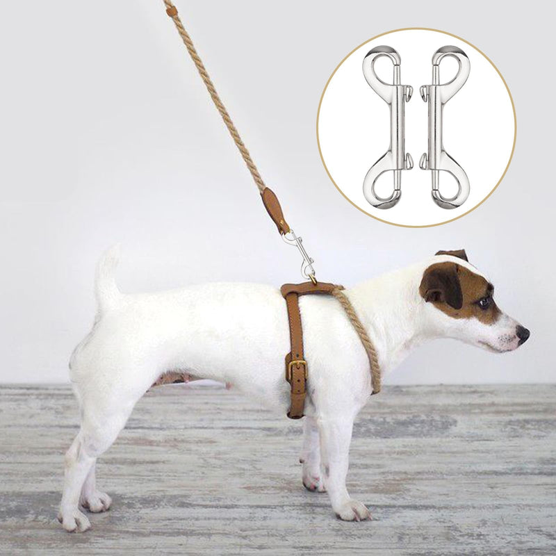 8 PCS Double Ended Bolt Snaps Hook Trigger Chain Metal Clips Key Holder for Linking Key Chain Dog Leash Collar Pet Sling Feed Buckets Zinc Alloy Silver