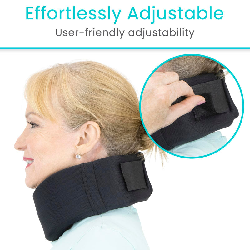 Vive Neck Brace Cervical Collar - Soft Foam for Neck Pain, Sleeping, Support for Women & Men - Universal Size Orthopedic Collar for Stiff & Pinched Nerve - Adjustable Wrap, Chin Contour (2.5") 2.5"