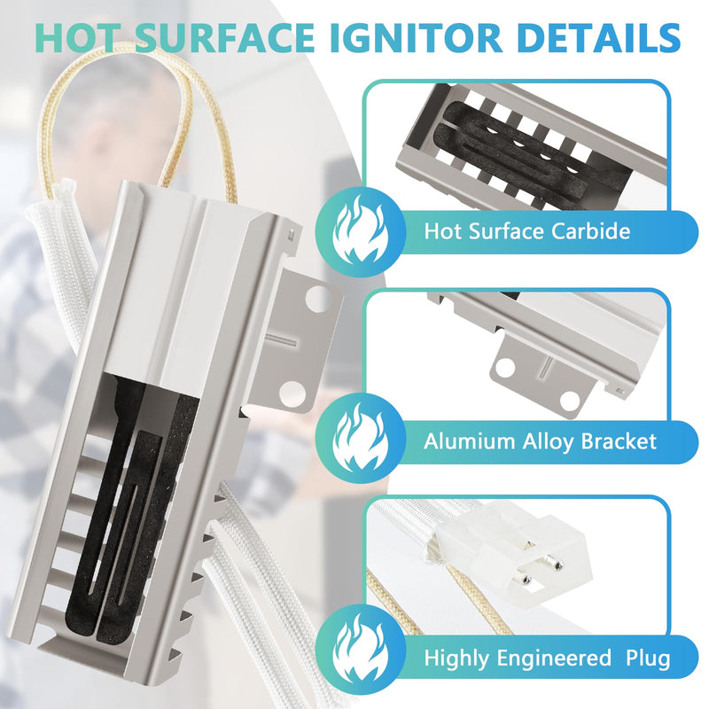 Gas Range Oven Igniter W10918546 Fit for Whirl-pool (SF1/2/3, TGP, VSF, WFG, YSF) Ama-na Es-tate Ma-gic Chef Ro-per Replaces AP6037202 PS11770066 EAP11770066 W10140611 3186491 W10918546VP by BOGDA