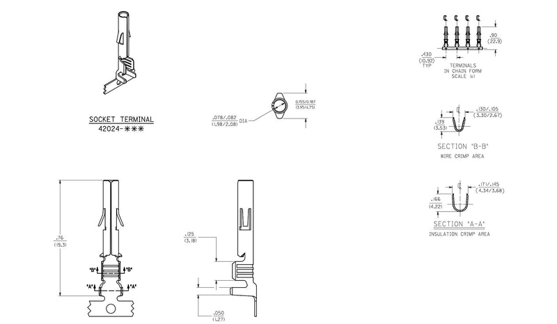 Molex -1 Complete Set - (6 Circuit) w/14-20 AWG, Wire Connector - 2.13mm D, Latch Lock, MLX™