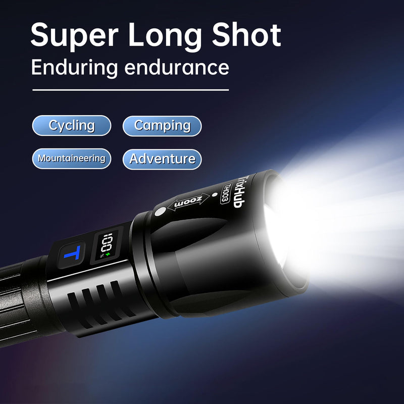 Rechargeable Flashlights High Lumens 2Pack, 5Mode Flash Light with LCD Digital Display, Super Bright Flashlight Adjustable Tactical Flashlight, High Powered LED Handheld Flashlight for Home 2 Pack