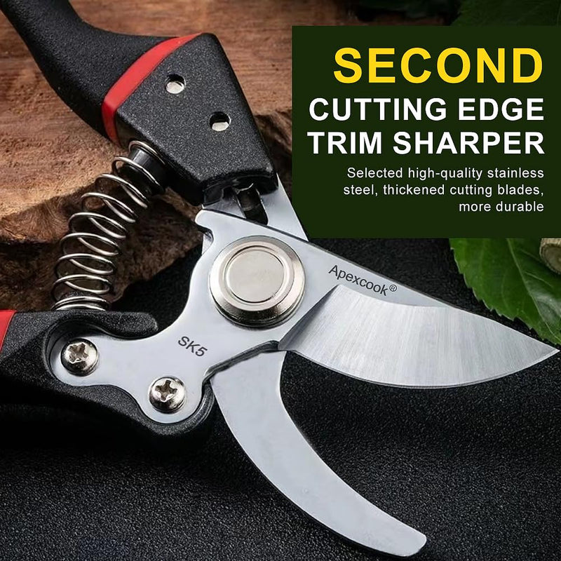 Garden Shears, Handheld Pruning Shears for Heavy Duty, Ergonomic Gardening Tools for Pruning Branches, Plants, Shrubs and Vines, Professional Sharp Garden Scissors (Classic Garden Shears) Classic Garden Shears