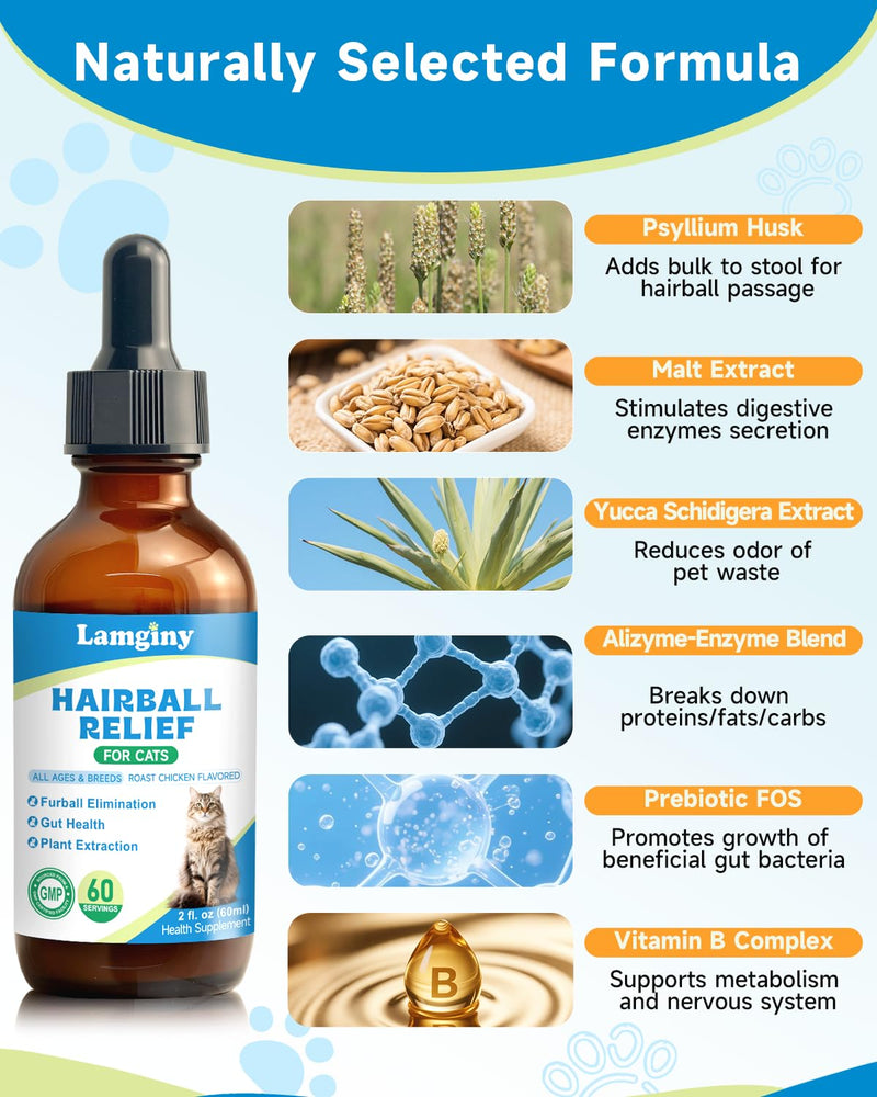 Hairball Relief for Cats & Lysine Drops for Cats