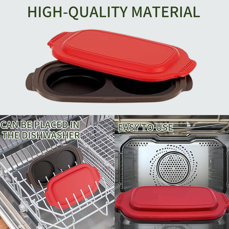 Microwave Egg Cooker – Microwave Egg Fryer, Omelette Maker for 2 Eggs, Non-Stick, Quick & Easy Egg Cooker for Breakfast, BPA-Free, Dishwasher Safe, Portable for Dorms, Offices, and Travel