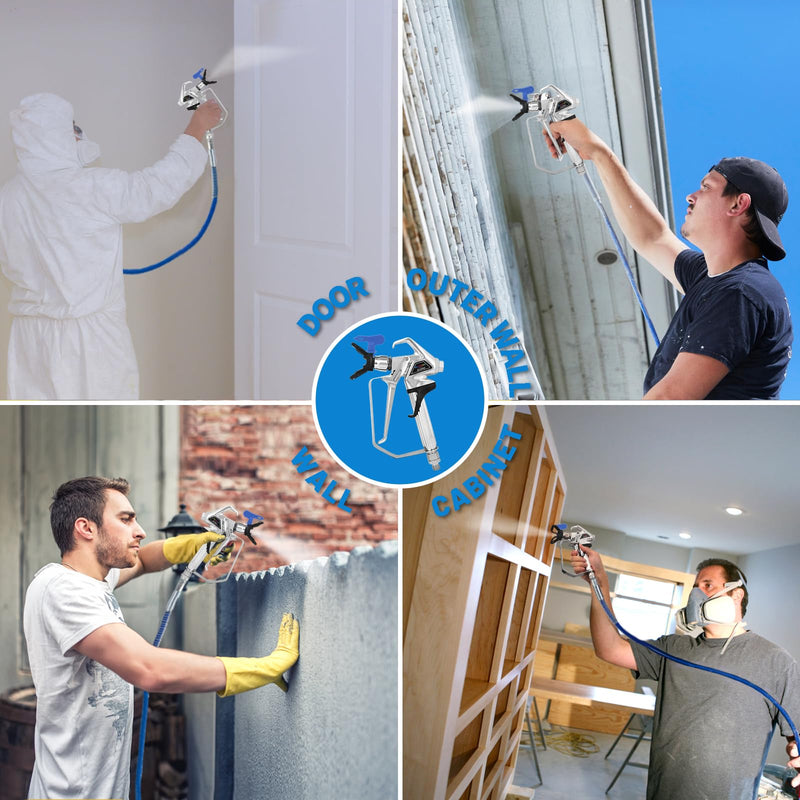 DUSICHIN Airless Paint Primer Spray Gun High Pressure 3600PSI Reversible 517 Tip Guard Swivel Joint 10 inches Extension Airless Paint Sprayer Accessories for Graco Titan Airless Paint Sprayer DUSX80