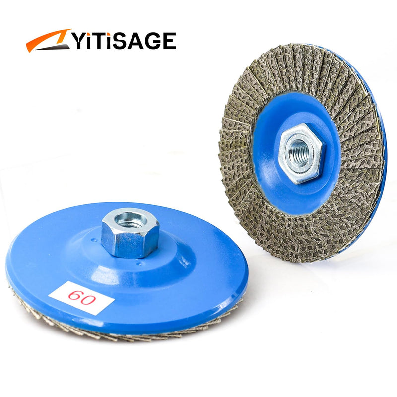 4.5" Diamond Flap Disc,Plastic Back Grinding Wheel for Marble,Ceramics,Sander Tile,Stone,Glass,Concrete(Grit 60-1pc) grit 60