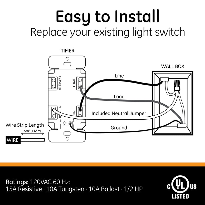 GE SunSmart Digital in-Wall Timer, Daily ON/Off Times, Programmable Settings, Sunset/Sunrise Presets, Vacation Security, White & Almond, Lights, Fans, Heaters, Timer Switch, Light Switch Timer, 32787