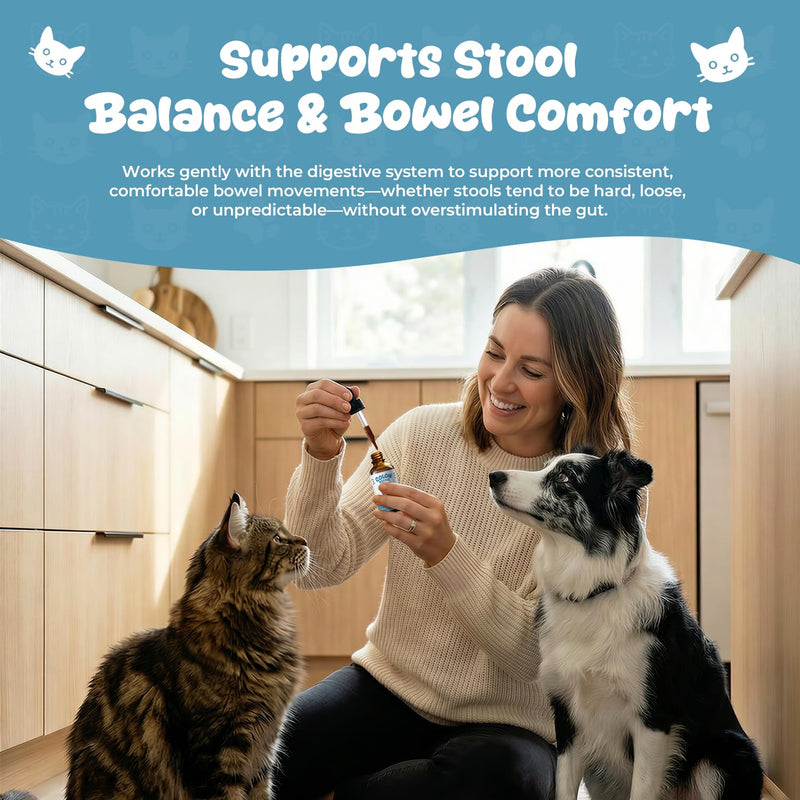 Colon Rescue Digestive Support for Dogs & Cats, Gentle Bowel Balance Liquid Drops with Slippery Elm, Supports Constipation Relief, Digestive Comfort & Stool Eating Deterrent – 2 fl oz (60 mL)