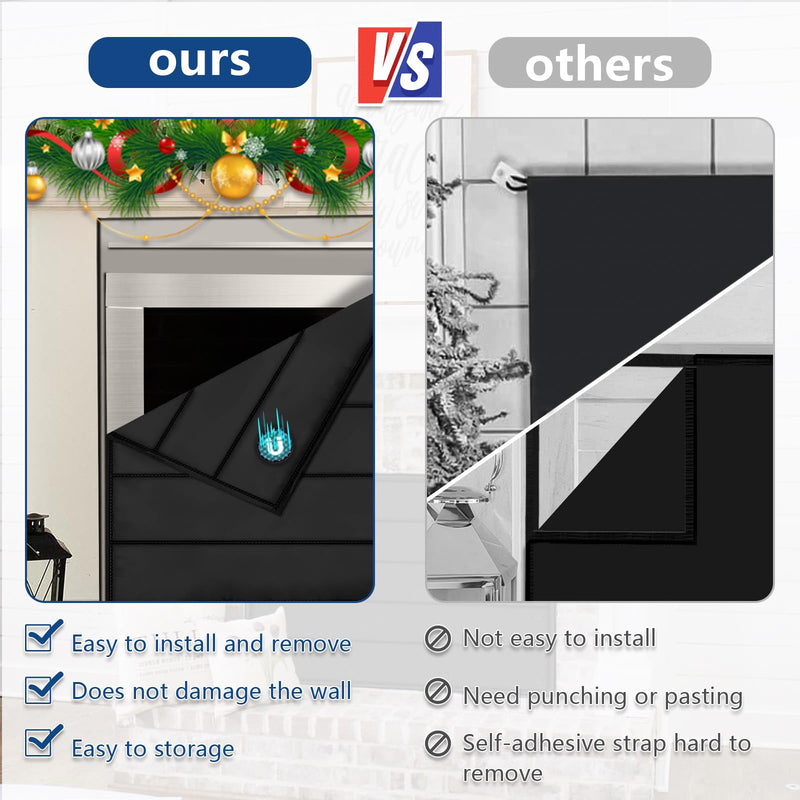 39"x32" Fireplace Cover, Magnetic Fireplace Blocker Blanket Stop Heat Loss 39"x32"