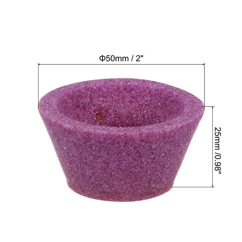 uxcell 2pcs 2-Inch Flaring Cup Grinding Wheel 80 Grits Pink Aluminum Oxide PA Surface Grinding Ceramic Tools