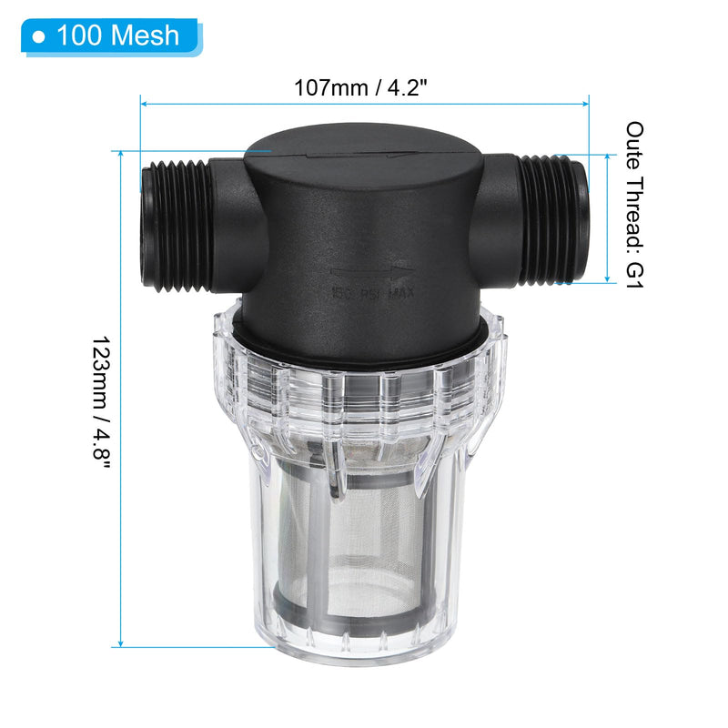 PATIKIL G1" Water Pump Strainer Filter, Pipe Water Pump Strainer with 100 Mesh Stainless Steel Filter Screen for Garden G1"