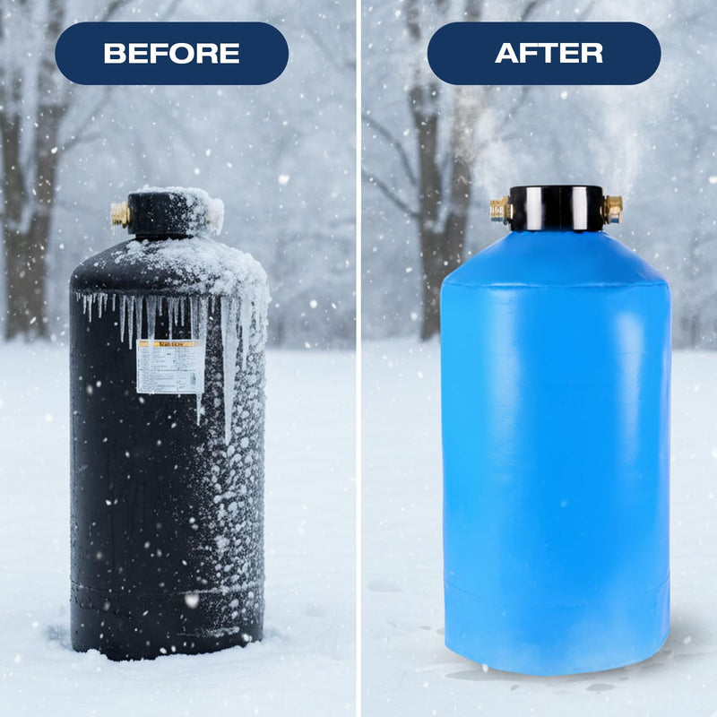 H&G Lifestyles Heated Water Softener Cover for Winter 35W 110V Heating Pad | 158℉ Insulated Tank Jacket, Outdoor Waterproof & Sunproof Oxford Fabric 16"H x 8"D