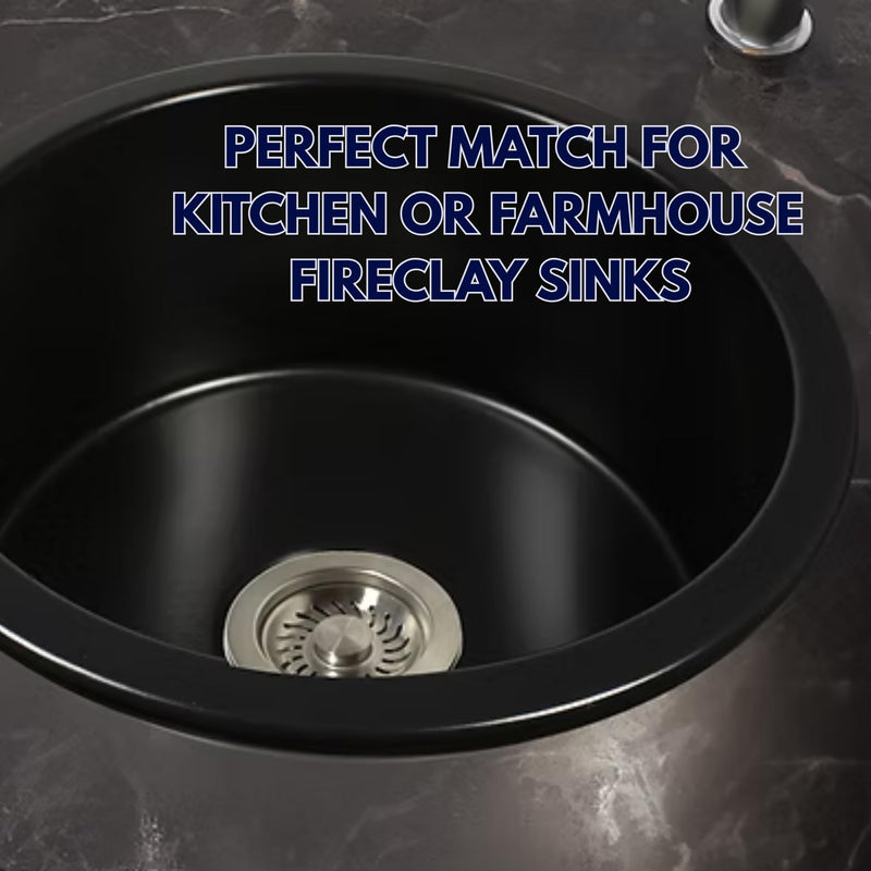 Nantucket Sinks 3-1/2 Kitchen Drain Assembly Kit for Fireclay Sinks | 304 Stainless Steel, Basket Strainer, Extended Ferrule, Made in Italy NS35L-EXT