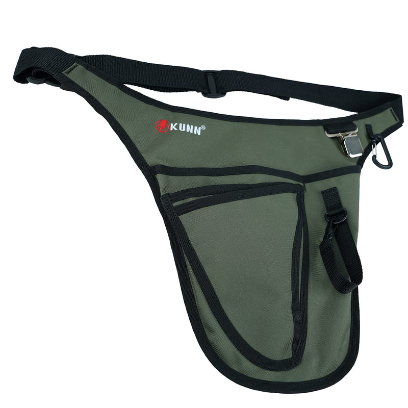 KUNN Garden Tool Belt,Durable Adjustable Tool Belt Waist Pouch with 4 Pocket for Women Men Gardeners Florist Army Green GA01-Army Green