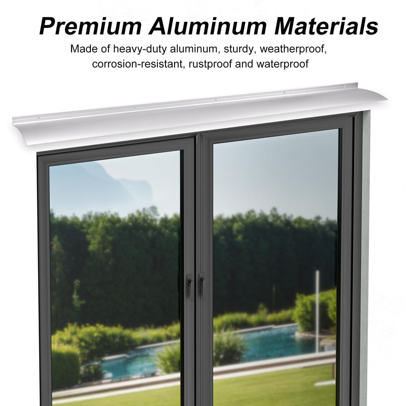 40" L Aluminum Door Rain Drip Guard Overhead, Extra Wide 4" W Door and Window Rain Deflector, Metal Door Drip Cap for Exterior Doors Window Top Roof (Silver, 1pcs) 40 Inches-1pcs Silver