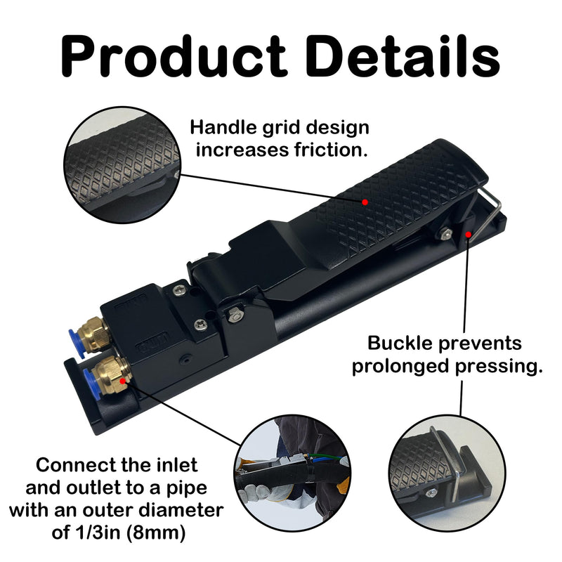 Sand Blaster Machine Pneumatic Switch Sandblaster Deadman Control Sandblaster Machine Accessories Palm Pressing Control Sandblaster Handle Pneumatic Switch (Black) Black