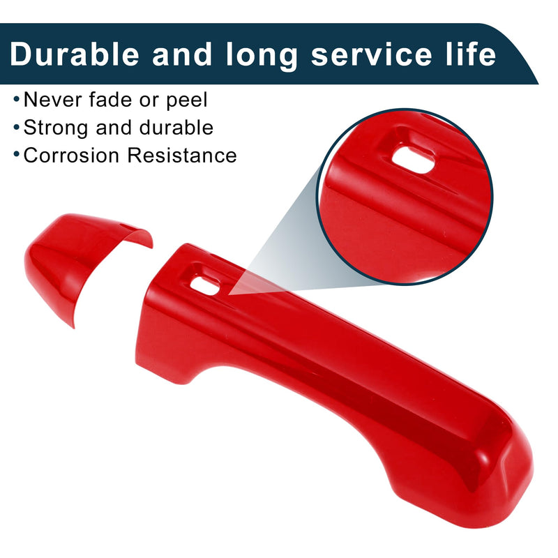 Door Handle Cover Trim for Jeep Wrangler JL JLU 2018-2021 Durable | Tailgate Handle Cover Red 1 Set