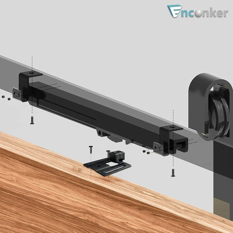 2PCS Hole-Free Barn Door Soft Close Mechanism, Upgraded Design Sliding Door Hardware Spring Buffer Damper, One Way Operation Invisible Door Stopper Adjustable Actuators with Actuator Spacers Normal Barn Door Soft Close Mechanism