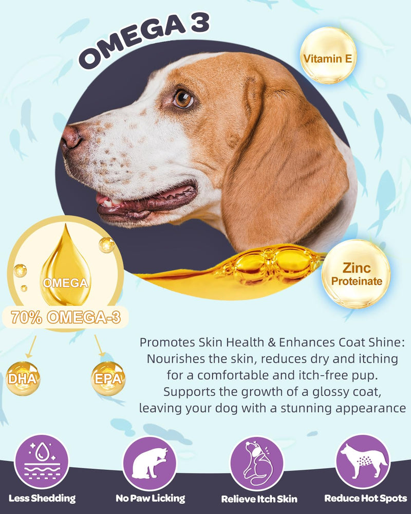 NATURE TARGET Probiotics for Dogs, 6 Billion CFUs Dog Probiotics for Digestive Health with Prebiotic and Digestive Enzymes, Rich in Omega 3 and Vitamins for Skin & Coat, Salmon-Flavored - 120 Counts 120 Count