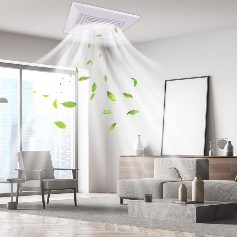 1-Piece(12"x12"Inches) Bathroom Exhaust Fan Cover with Spring, Square Ceiling or Wall Mounted Exhaust Fan, Ceiling Fan, Grille, Air Diffuser, Diverter Ventilation Hood, Replacement Accessories 12 X 12 inches 1