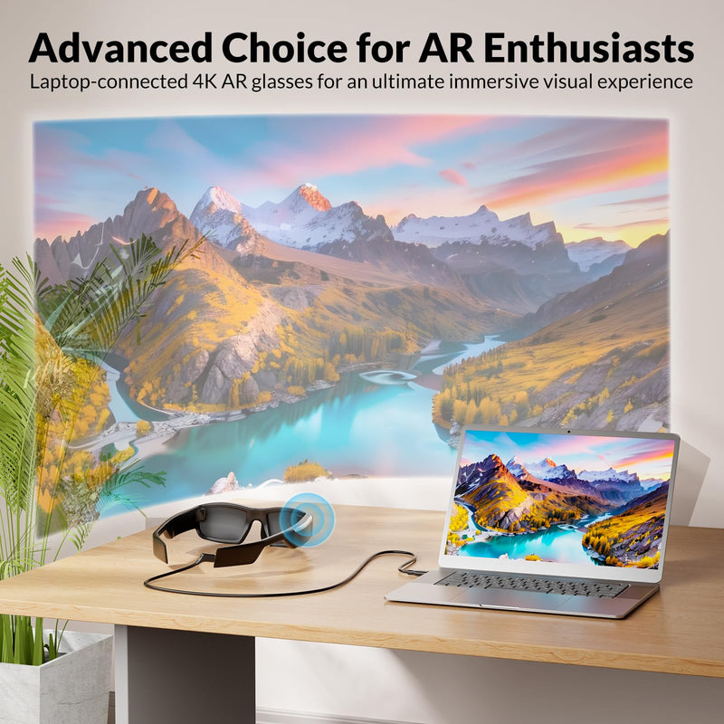 AR Glasses USB C Cable 4K60Hz USB C to USB C Cable 6FT, 10Gbps 60W Type C Fast Charging Cable for XREAL Air/One, VITURE Pro XR, Rokid Max, RayNeo and More Black