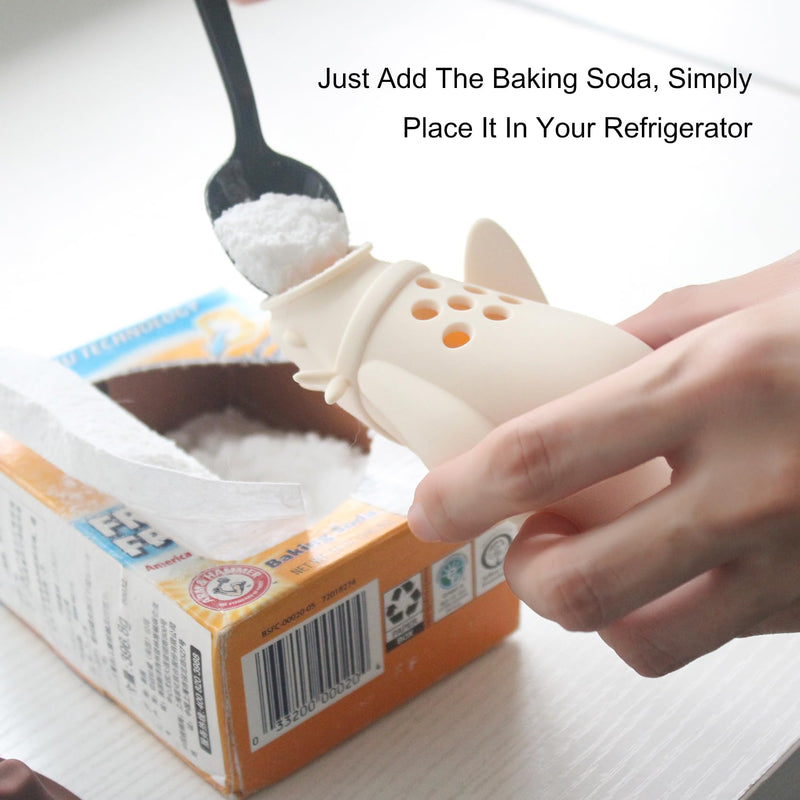 Baking Soda Holder For Fridge,Refrigerator Reusable Deodorant Container,Reusable baking soda container,5.1x3.1 Inches (White-2 Pack) White-2 Pack