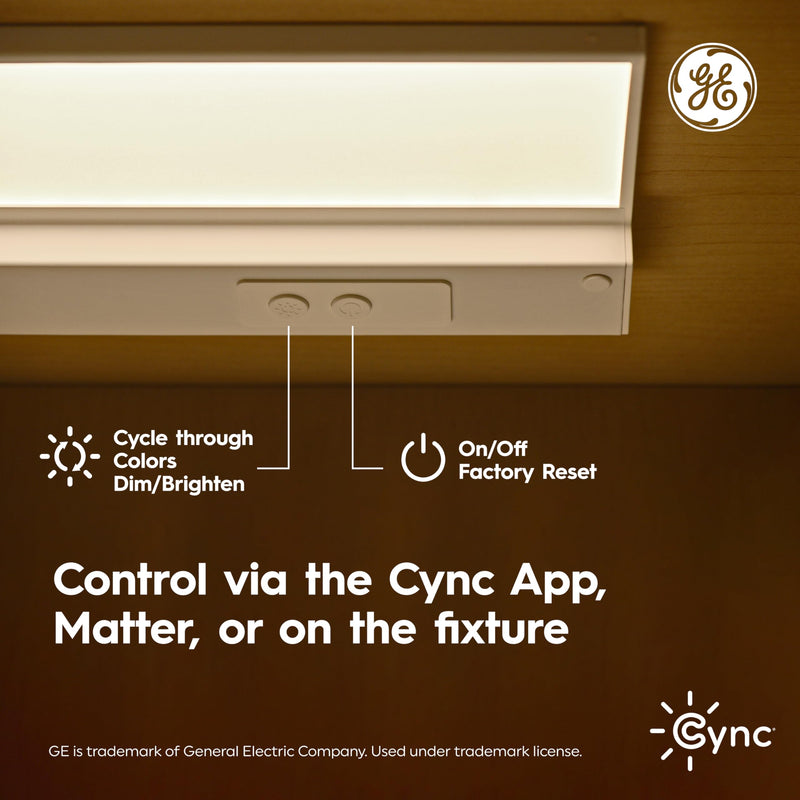 GE Cync Reveal HD+ Smart Undercabinet Light Fixture, Color Changing Undercab Light, Smart Wi-Fi Kitchen Light, Works with Alexa and Google Home, 18-in Bar 18 Inch Light Bar