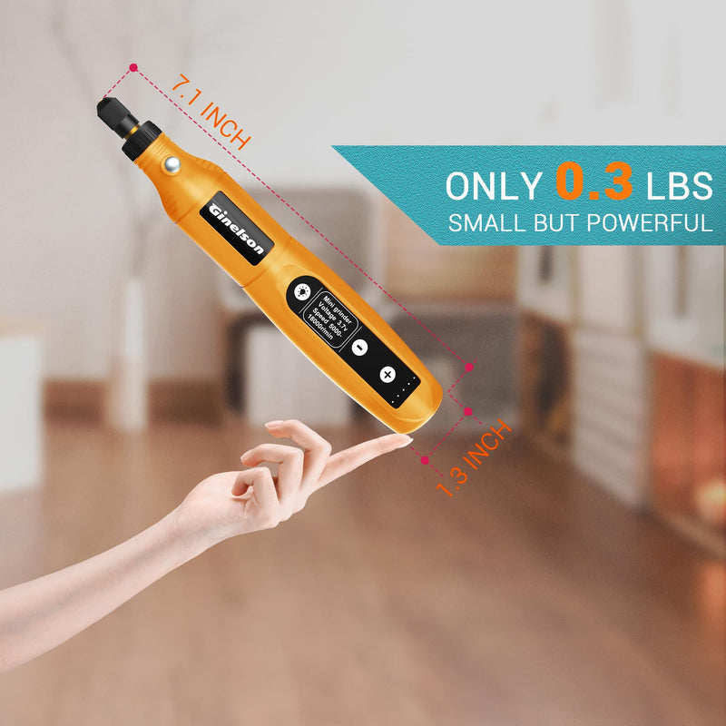 Cordless Rotary Tool, 2000 mAh Battery Pack, 5-Speed and USB-C Charging Rotary Tool Kit with 70 Accessories, Multi-Purpose 3.7V Power Rotary Tool for Sanding, Polishing, Engraving, DIY Crafts Orange