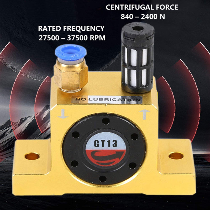 GT13 Pneumatic Turbine Vibrator, Low-Noise Bin Air Shaker | Low-noise Pneumatic Vibrator, Adjustable Air Vibration, No Lubrication for Hoppers, Feeders, Bins and Packaging CNC5064-13