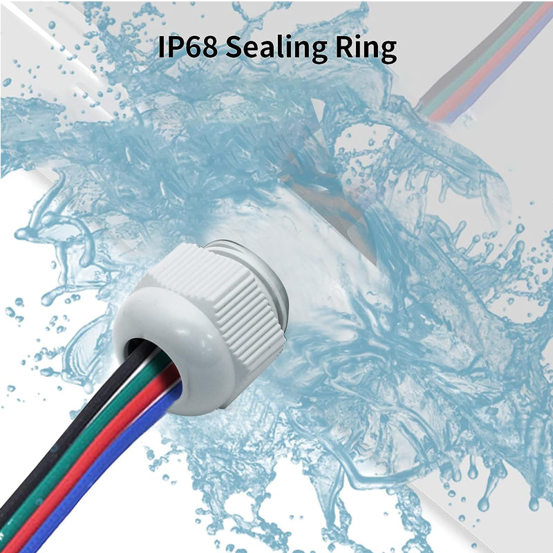 10 Pcs 1/2" NPT Nylon Cable Glands, IP68 Waterproof Adjustable Cord Grip Cable Connector Strain Relief Wire Protectors for 6-12mm Cable Diameter, Grey 1/2" NPT(10 Pcs)