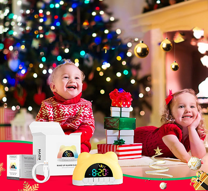 Alarm Clock for Kids, Ok to Wake Clock with Green Light Red Light, Children's Sleep Trainer,10 Ringtones,3 Brightness, Dual Alarms, Digital Alarm Clock for Adults Boy Girl Toddler Bedroom