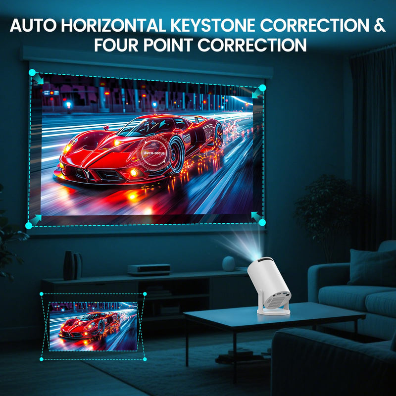 Mini Projector, Portable Projector with WiFi 6 and Bluetooth 5.4, 160 ANSI 4k HD Smart Projector, Compatible with Phone, TV Stick, Laptop, HDMI, USB for Movie Home Outdoor, HY300 PRO+ HY300 PRO+
