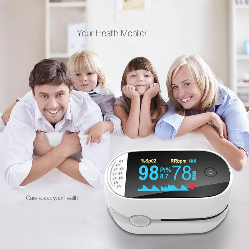 ACMC Oximeter, Features Oximeter with Alarm, Fingertip Pulse Oximeter with Alarm, Features Alarm & OLED Large Screen & Lanyard Black