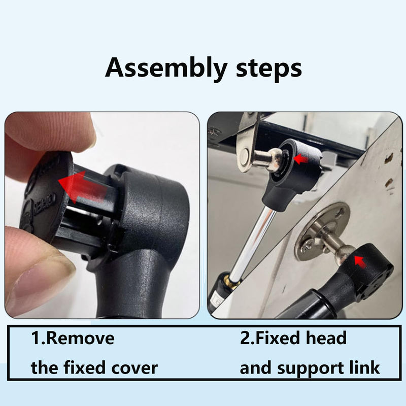 120N Black Cold-Rolled Steel Hydraulic Support Rod, Suitable for Upward-Opening Cabinet Doors — Includes 2 Cabinet Door Hinges (Including 2 Pneumatic Support rods + 2 Hinges)