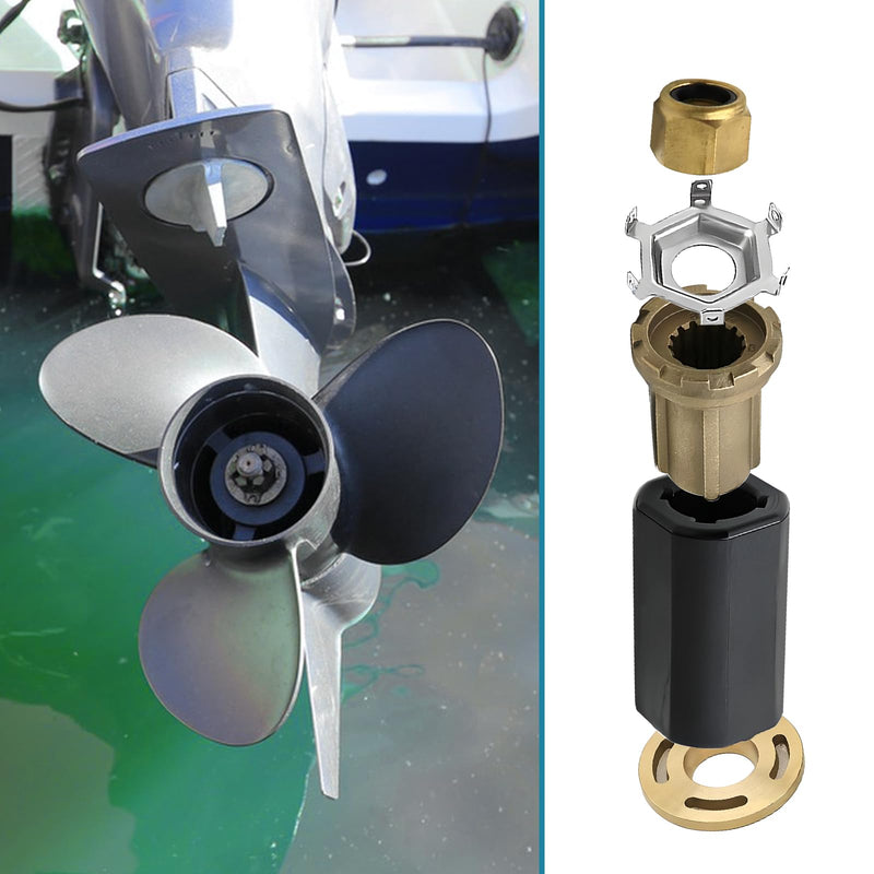 835257Q1 Hub Kit, 835257K1 Mercury Prop Hub Kit Alpha One Propeller Replacement Quicksilver Brass Material for 40-60 HP CT, 70-250 HP, Force 90-120, Verado 150-300